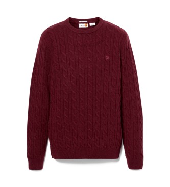 Timberland Phillips Brook maroon ribbed crew neck knit pullover