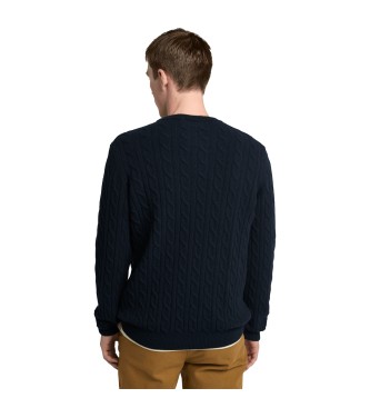 Timberland Phillips Brook navy gerippter Pullover mit Rundhalsausschnitt