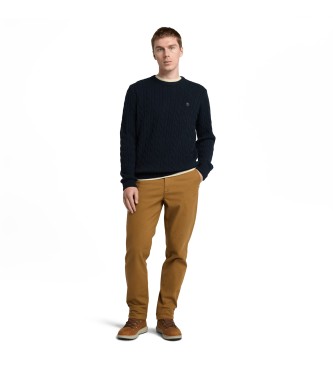 Timberland Phillips Brook navy gerippter Pullover mit Rundhalsausschnitt