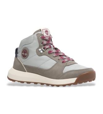 Timberland Retro Swift High Top Veterschoenen Lichtgrijs Geweven Lederen Sneakers