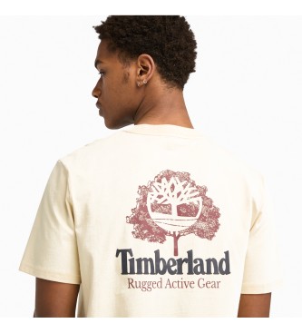 Timberland Rugged Active Gear T-Shirt mit beigefarbener Grafik auf dem Rcken