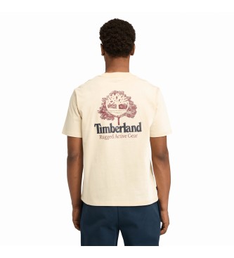 Timberland Rugged Active Gear T-Shirt mit beigefarbener Grafik auf dem Rcken