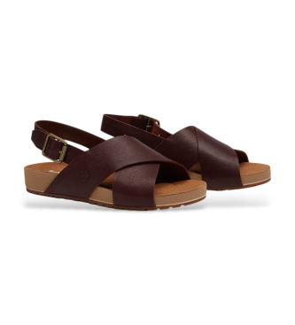 Timberland Malibu Waves burgundy leather sandals