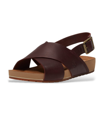 Timberland Malibu Waves burgundy leather sandals