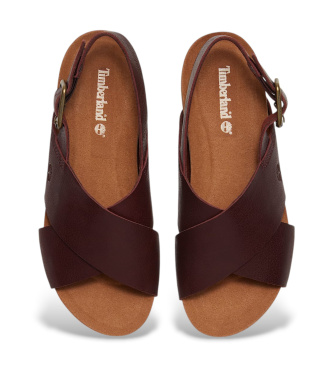 Timberland Malibu Waves burgundy leather sandals