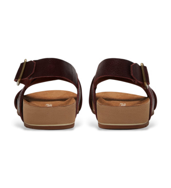 Timberland Malibu Waves burgundy leather sandals