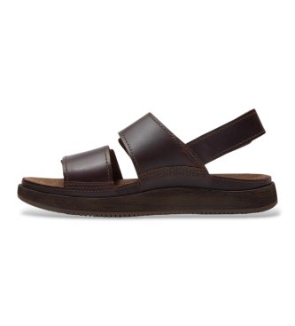 Timberland Skórzane sanda?y z paskiem na pi?cie Casco Cove ciemnobr?zowe