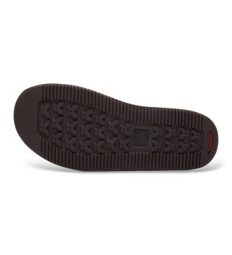 Timberland Skórzane sanda?y z paskiem na pi?cie Casco Cove ciemnobr?zowe