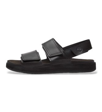 Timberland Black Casco Cove Leather Sandals with back strap