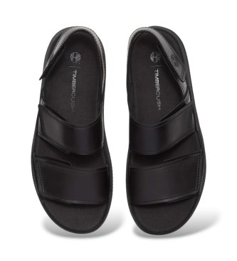 Timberland Black Casco Cove Leather Sandals with back strap
