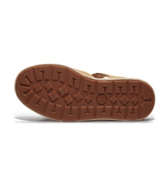 Timberland Sandlias Belmar Waves em pele com tira traseira bege