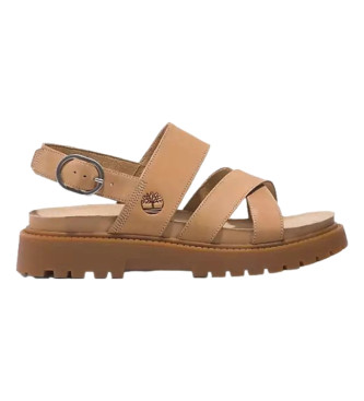 Timberland Sandali Clairemont Way Cross Strap in pelle beige