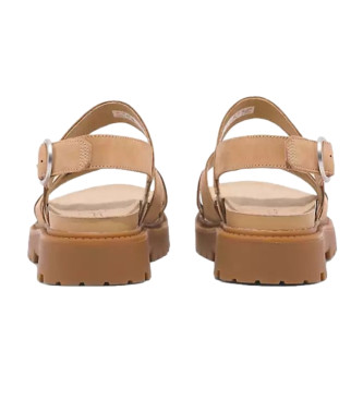 Timberland Clairemont Way Cross Strap beige leather sandals
