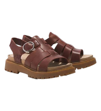 Timberland Clairemont Way Fisherman leather sandals red