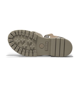 Timberland London Vibe - Sandales en cuir taupe avec bride  talon