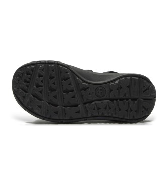 Timberland Sandali Motion Dune in pelle nera con cinturino al tallone