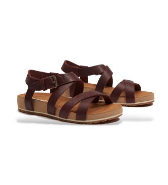 Timberland Malibu Waves burgundy leather sandals