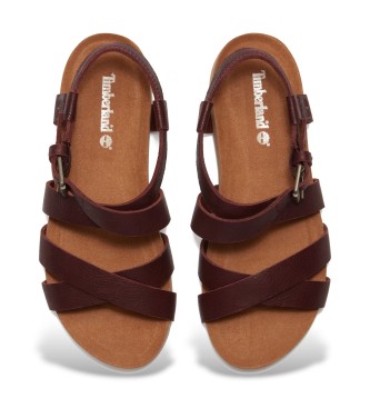 Timberland Malibu Waves burgundy leather sandals