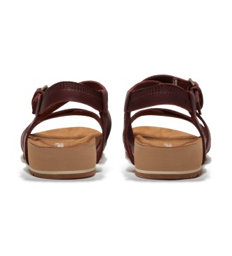 Timberland Malibu Waves burgundy leather sandals