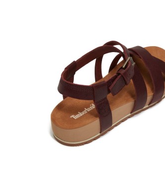 Timberland Malibu Waves burgundy leather sandals