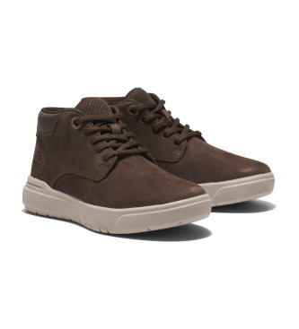 Timberland Sapatilhas de cano baixo Seneca Bay em pele castanha com atacadores