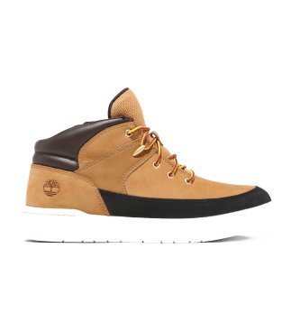 Timberland Seneca Bay gula snrkldda mid-top lderskor med trningsskor