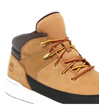 Timberland Seneca Bay gula snrkldda mid-top lderskor med trningsskor