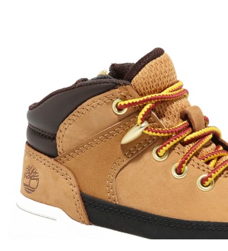 Timberland Seneca Bay gele leren mid-top sportschoenen met vetersluiting