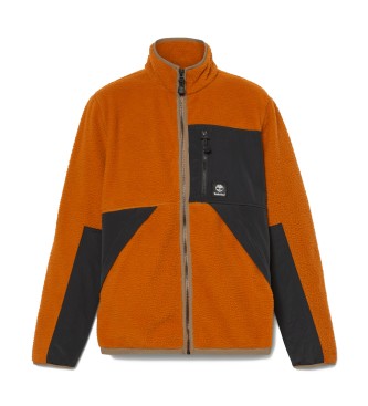 Timberland Orangefarbene flauschige Fleecejacke