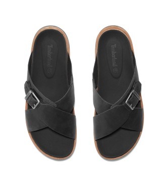 Timberland Sandali Amalfi Vibes in pelle nera con cinturino incrociato