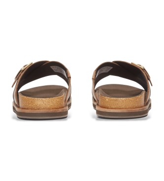 Timberland Amalfi Vibes brown leather cross straps sandals