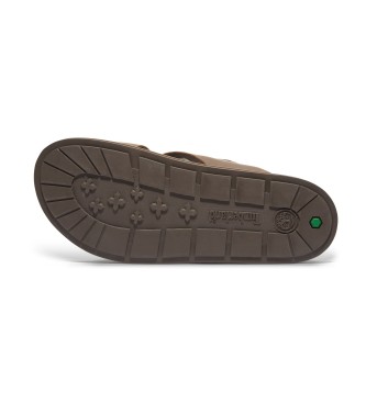 Timberland Amalfi Vibes Sandalen aus braunem Leder mit Kreuzriemen