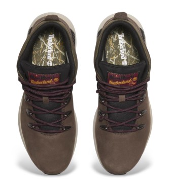 Timberland Chaussures en cuir Sprint Trekker Mid marron