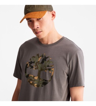 Timberland T-shirt mimetica con albero grigio