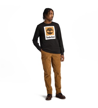 Timberland Stack logo langrmet t-shirt sort