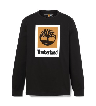 Timberland Stack logo langrmet t-shirt sort