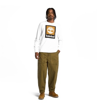 Timberland Langrmet T-shirt med hvidt Stack-logo
