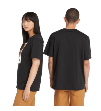 Timberland Unisex-T-Shirt mit vertikalem Logo schwarz