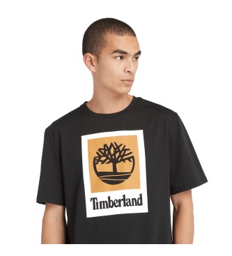 Timberland Unisex-T-Shirt mit vertikalem Logo schwarz