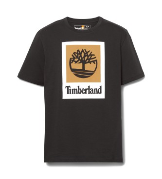 Timberland Unisex-T-Shirt mit vertikalem Logo schwarz