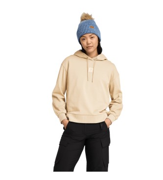 Timberland Beige terry hooded sweatshirt with multi-layer logo