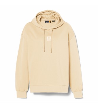 Timberland Beige terry hooded sweatshirt with multi-layer logo