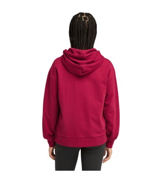 Timberland Sudadera de rizo con capucha y logotipo multicapa granate