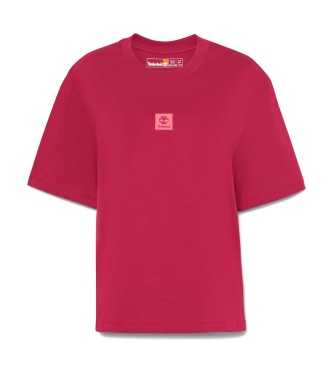 Timberland Short sleeve T-shirt with multilayer logo red