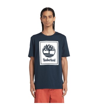 Timberland T-shirt met korte mouwen en meerlaags marine-logo