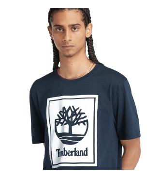 Timberland T-shirt met korte mouwen en meerlaags marine-logo