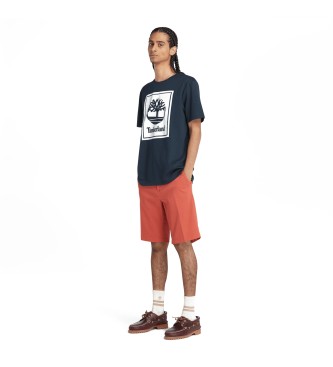 Timberland T-shirt met korte mouwen en meerlaags marine-logo