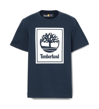 Timberland T-shirt met korte mouwen en meerlaags marine-logo