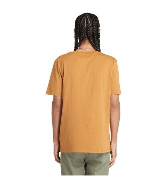 Timberland STACK LOGO korte mouw T-shirt WHEAT BOOT/BLACK