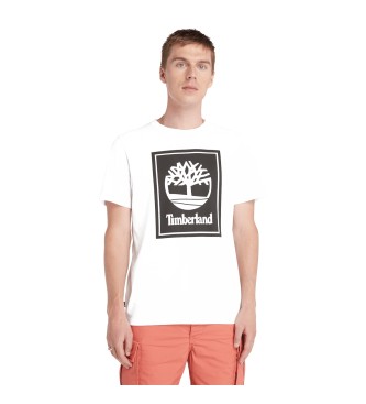 Timberland Stack Logo Kurzarm T-Shirt Wei/Schwarz